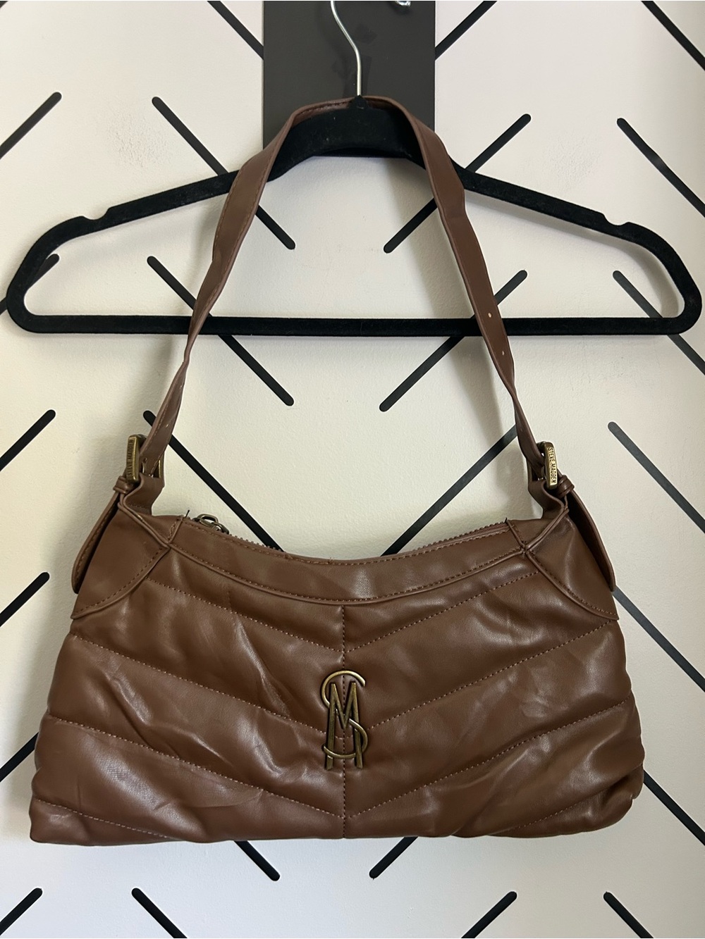 Steve Madden chocolate brown Bgal Quilted Shoulder Bag